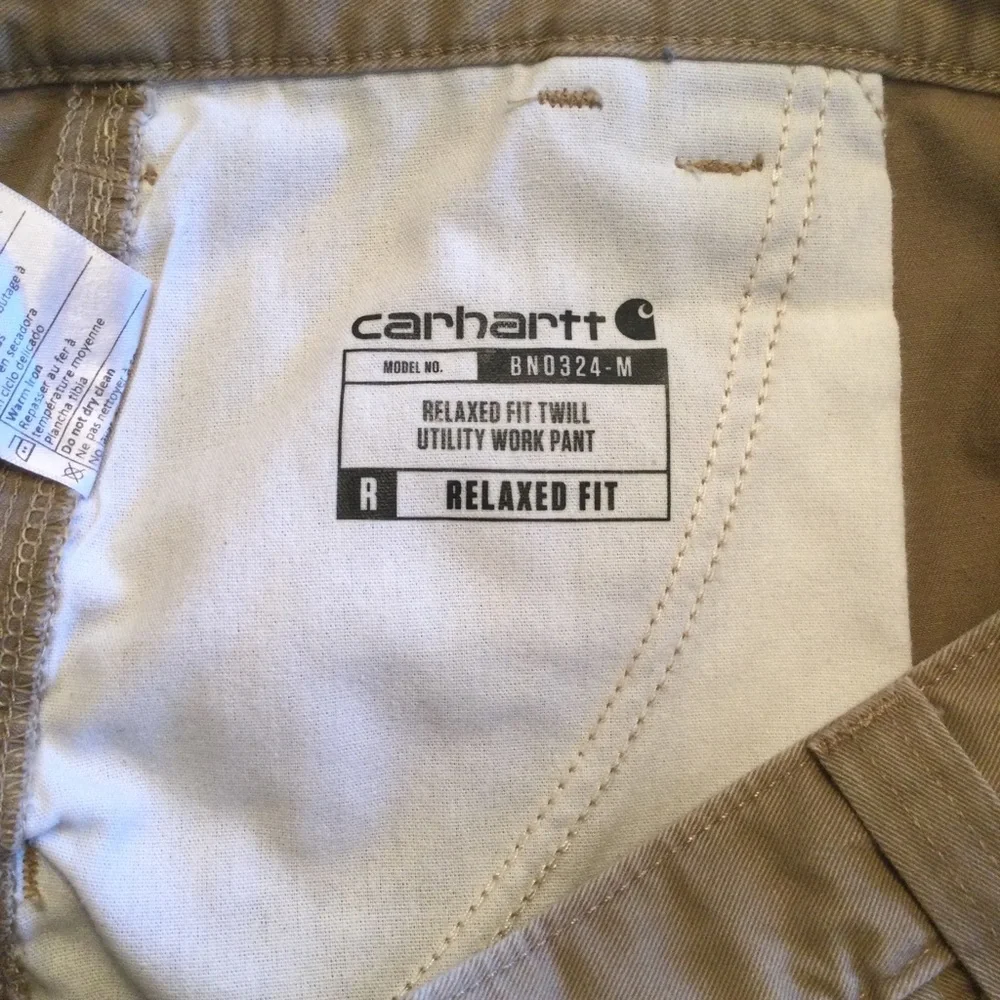 Carhartt Relaxed Fit Twill Utility Work Pant Dark Khaki Size W42 L34